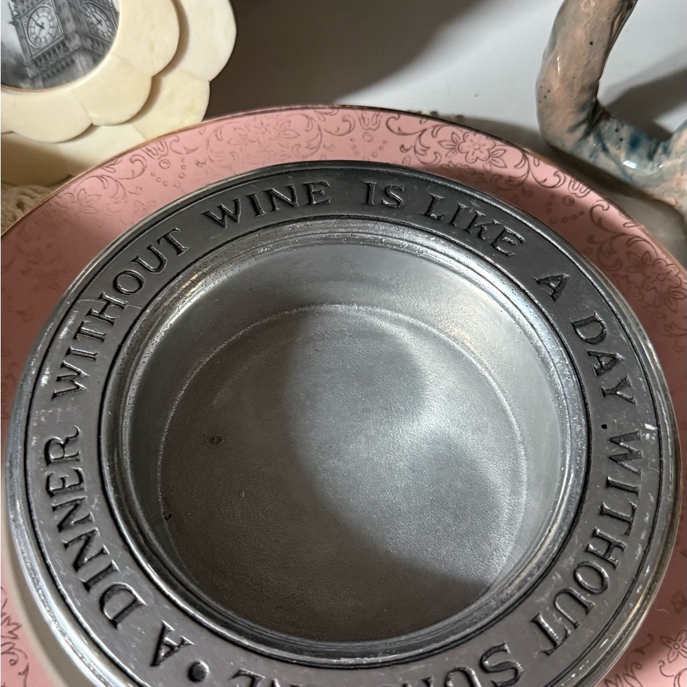 Vintage Silver Wine Coaster with Engraving wine bottle coaster